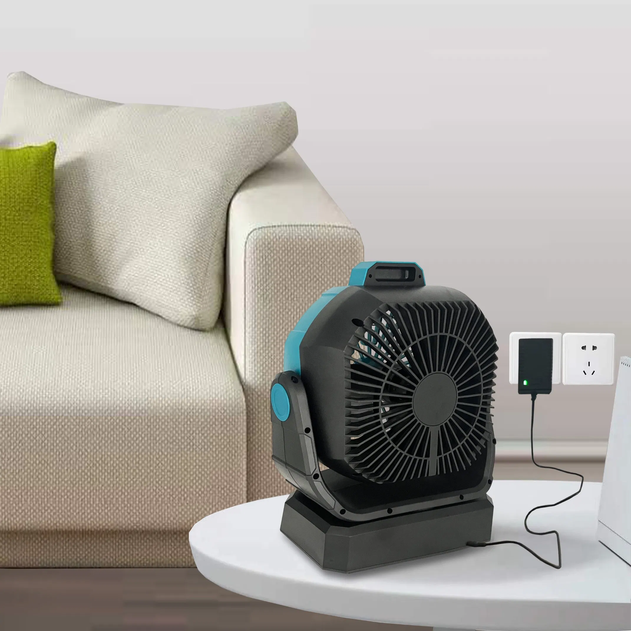 20V Cordless Camping Outdoor Battery Electric Portable Rechargeable Fan Table Fans with LED Light