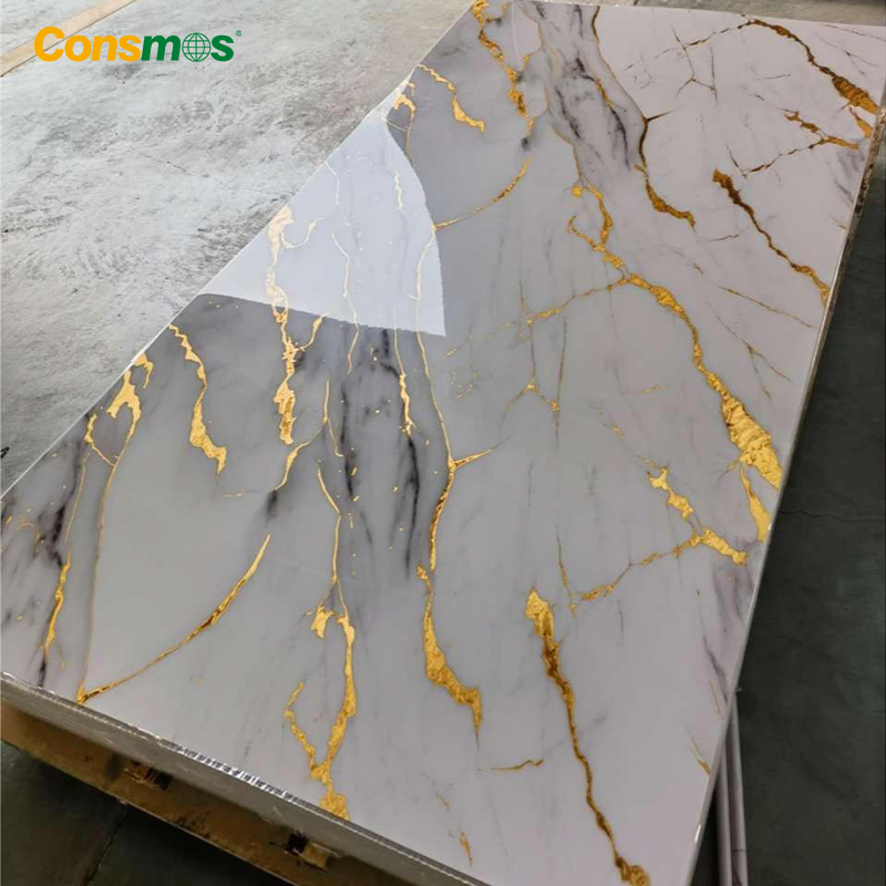 Building Material 4X8 Flexible UV Shower Panel PVC Marble Sheet Interior Decoration Panel for House