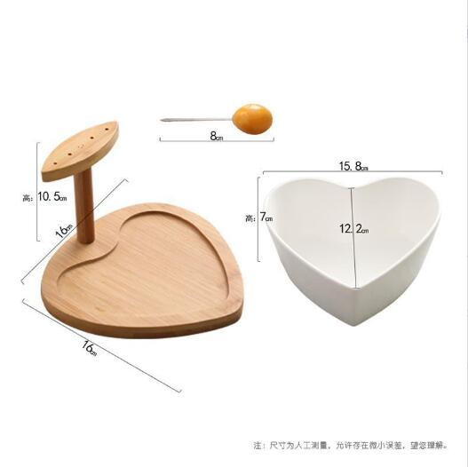 Heart-Shaped Multipurpose Ceramic Salad Bowl Seasoning Bowl