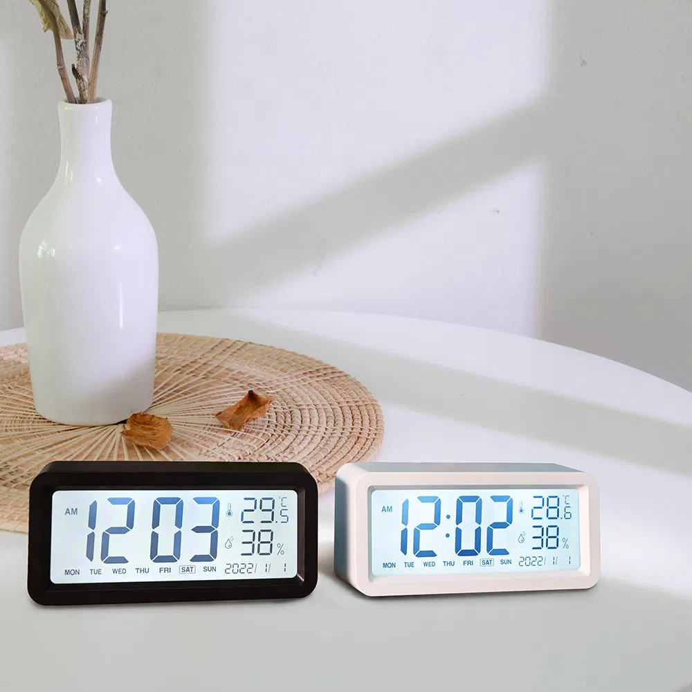 New Digital LCD Calendar Alarm Clock AAA Battery Power