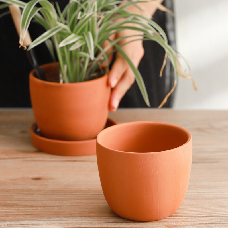 Горшки терракотовые глиняные для цветов с блюдцем