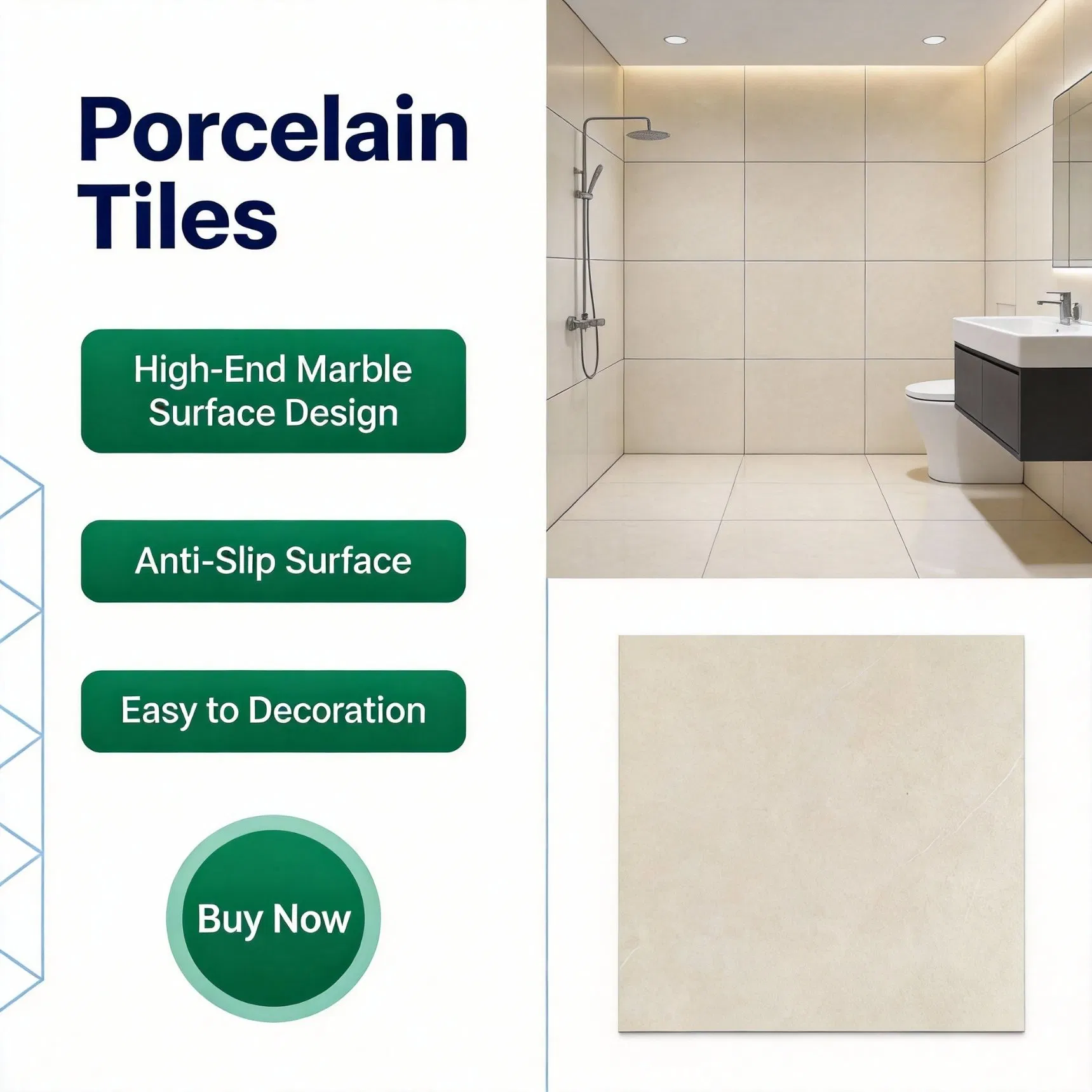 R9 Anti-Slip 60X60 Porcelain Floor Tile Glazed Rustic Matt Tile Easy Maintenance Long Lasting Material
