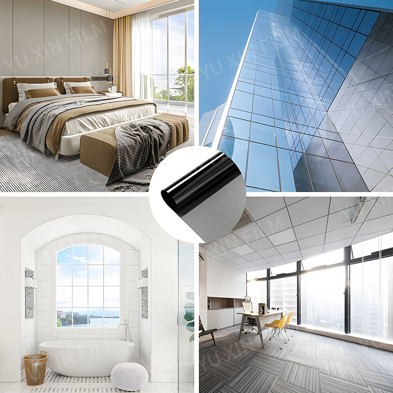 High Privacy Protection Heat Insulation UV Block Silver Decorative Windows Film Commercial Office Building Glass Film
