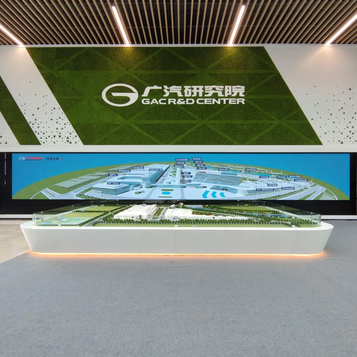 a Large Modern Automotive Factory Building Model Used to Showcase The Complete Layout