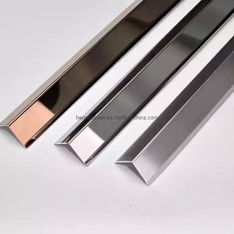 Stainless Steel V-Shape Angle Profile with Color 800 G Mirror Finish Used as Wall Corner Protector
