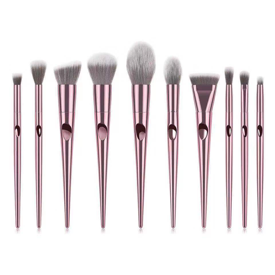 Bright Rose Gold Pink Glitter Private Label Professional Customize Makeup Brushes