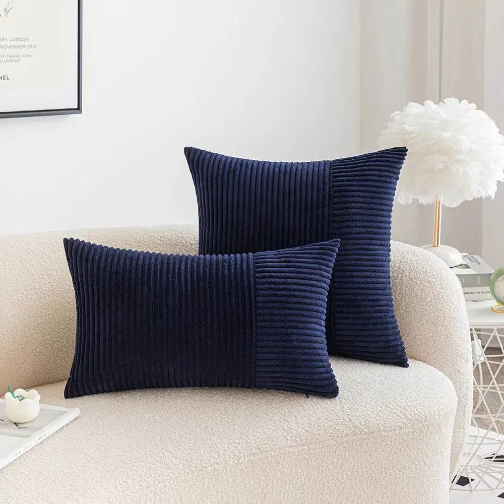 Wholesale Custom Red Decorative Pillow Case Cover Solid Color Corduroy Throw Pillow Cover