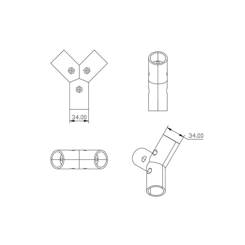 China Manufacturer RoHS ODM OEM 1139 Y-Shaped Fastener D28 Hardware for Aluminum Tube and Aluminium Profile and Workbench Line