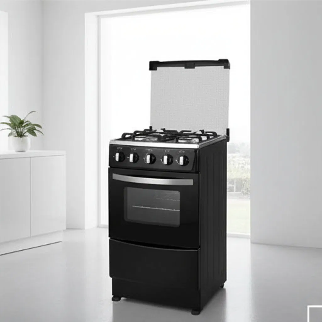 Compact 20-Inch White Gas Oven with Four Burners