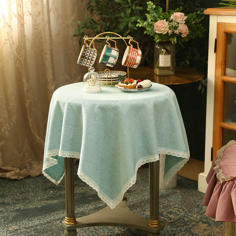 New Style Fresh Fashion Solid Color Lace Round Atmosphere Dinner Tablecloth