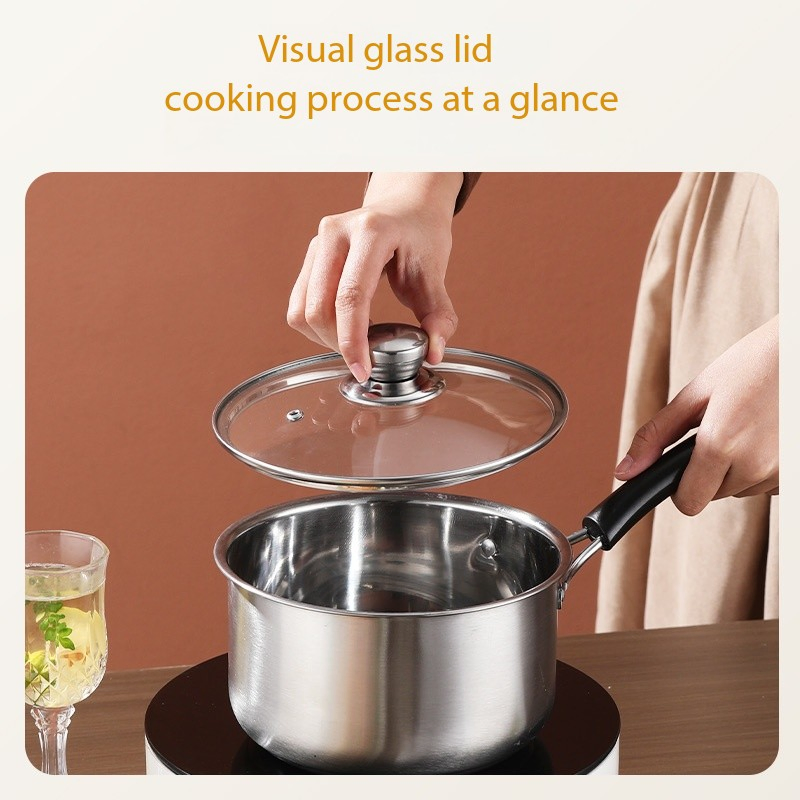 20cm Stainless Steel High Quality Kitchen Cooking Milk Pot Single Handle