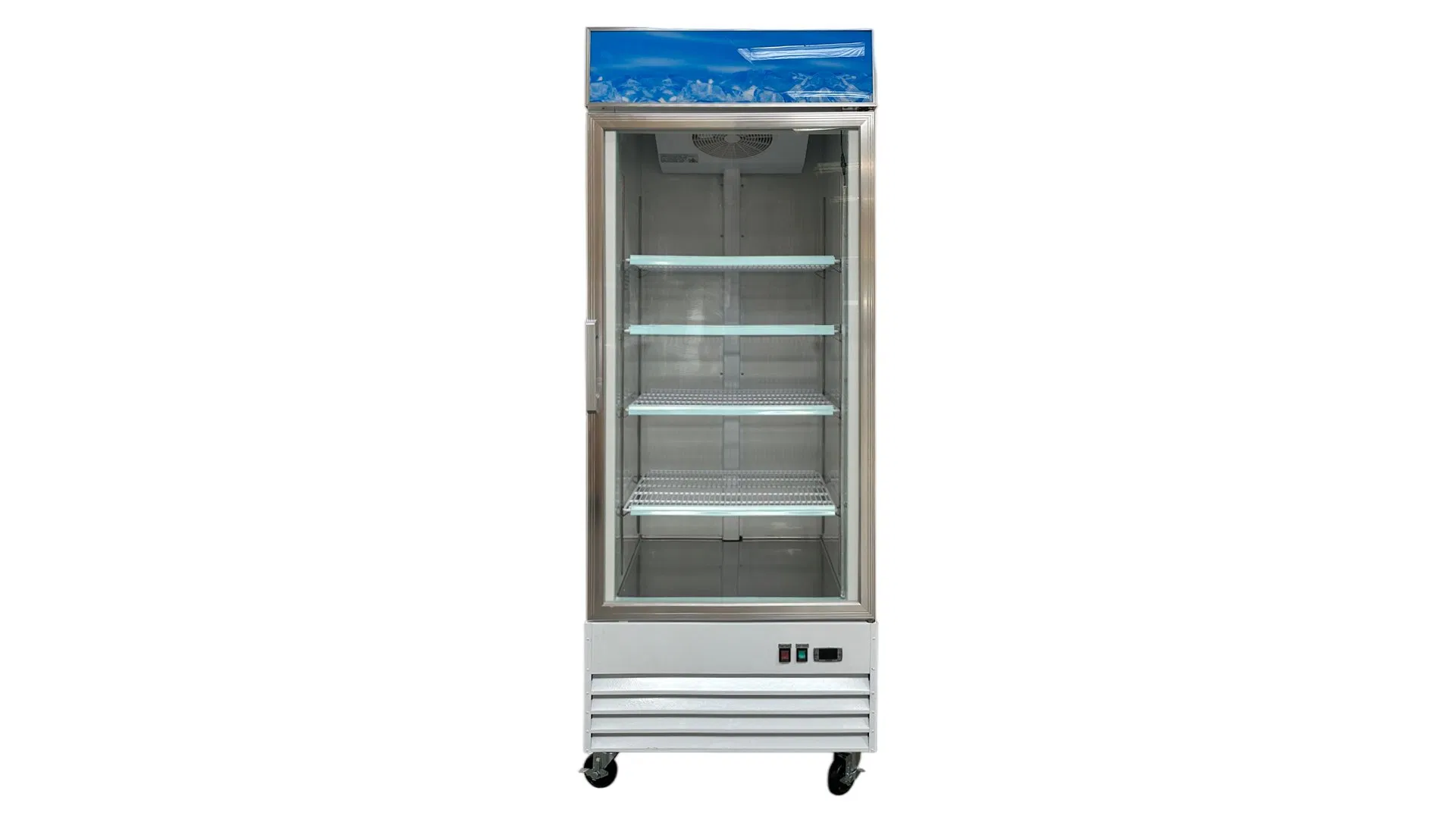 Auto Defrost Upright Glass Door Fridge Counter Convenience Store Ice Cream Display Freezer
