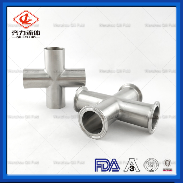 Stainless Steel Pipe Fitting Tri Clamp/Weld Sanitary Cross