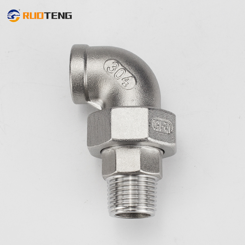 [Ruoteng] Stainless Steel 304 Elbow 90 Degree Thread F/M Hex Union Elbow for Pipe Fittings