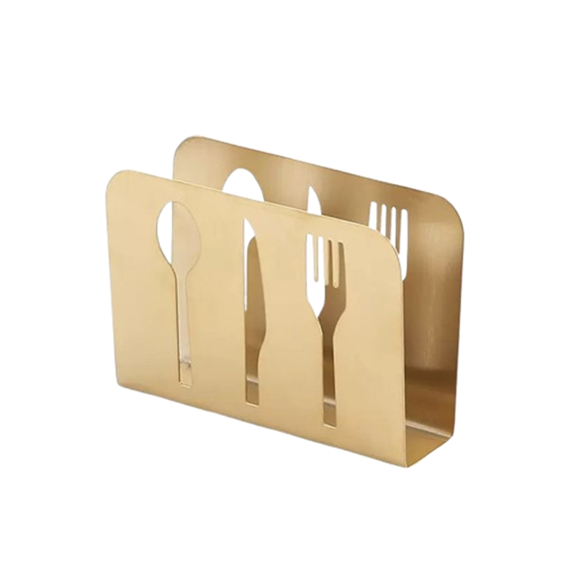 Commercial Square Shape Artistic Stainless Steel Restaurant Napkin Holder