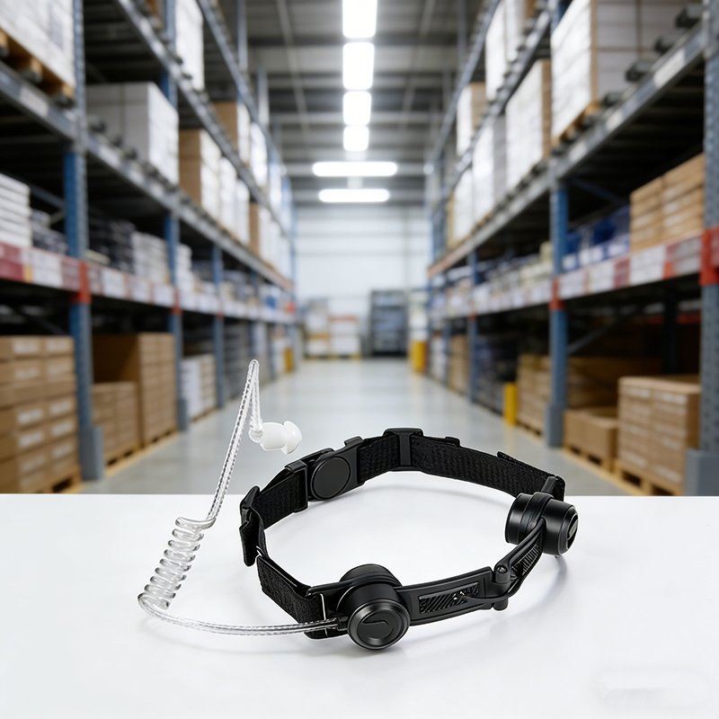 Two Way Radio Throat Microphone Headset for Bd506 Pd406 with Finger Ptt Earpiece