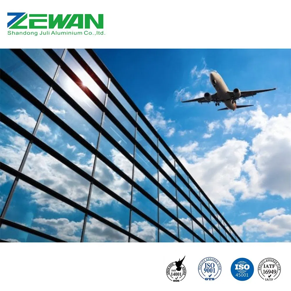 Aluminium Curtain Wall Profile Insulation Double Glazing Aluminum Frame Unitized Powder Coating Curtain Wall Profile