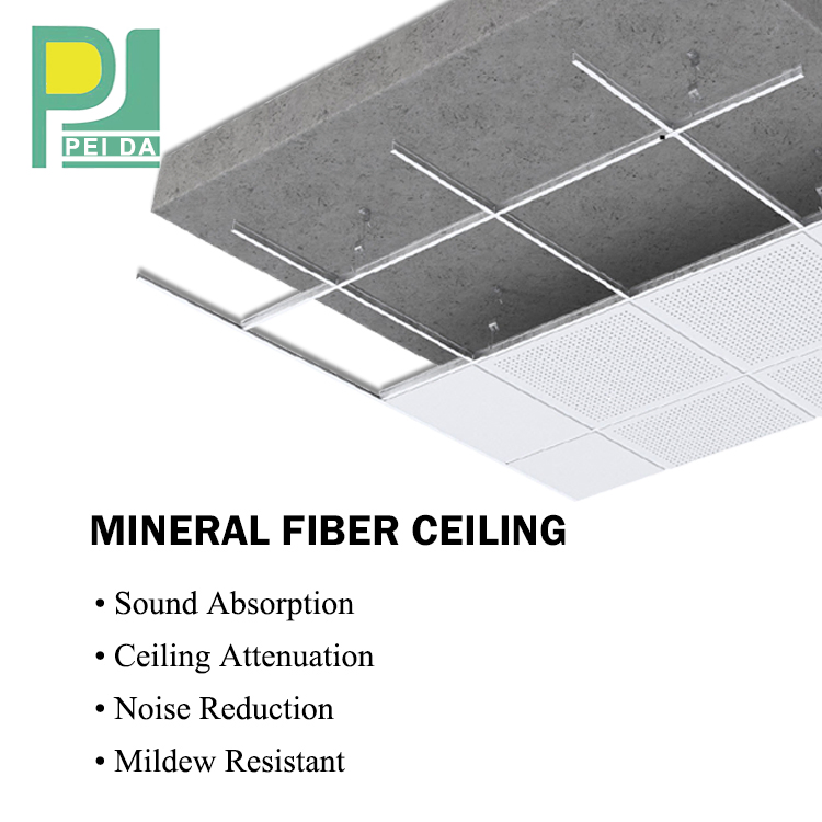 Exquisite Casting Process Acoustic Mineral Fiber Ceiling Tile for Healthcare