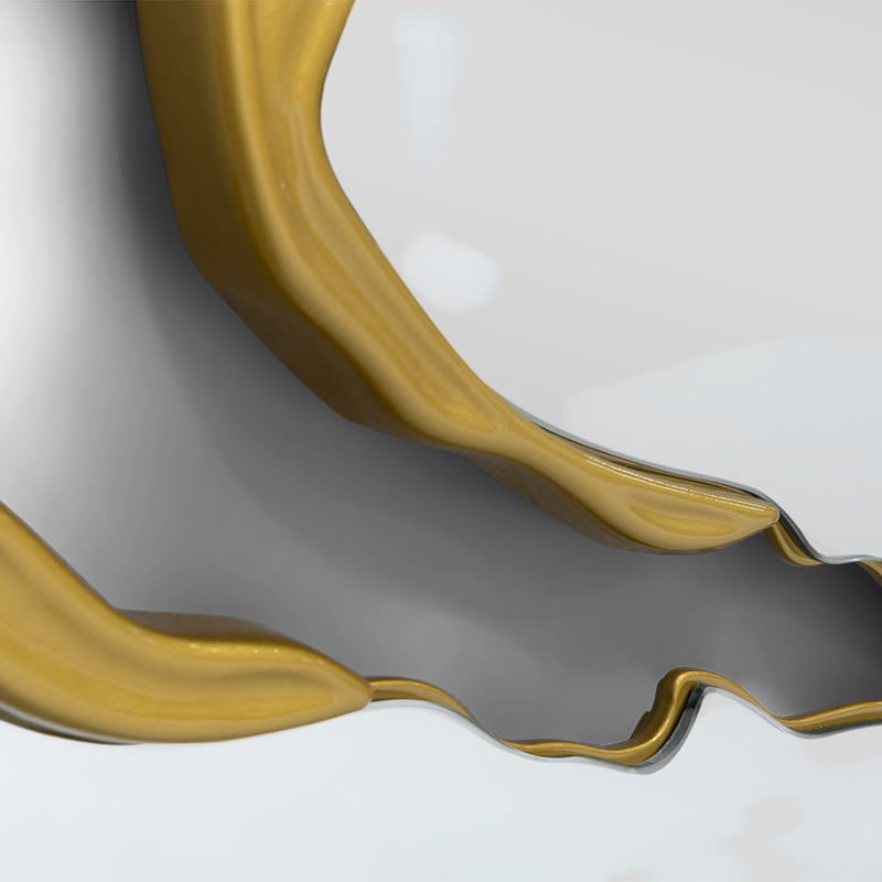 Upscale Villa Modern Home Decor Round Mirror with Artisan Gold Broken Edge Frame