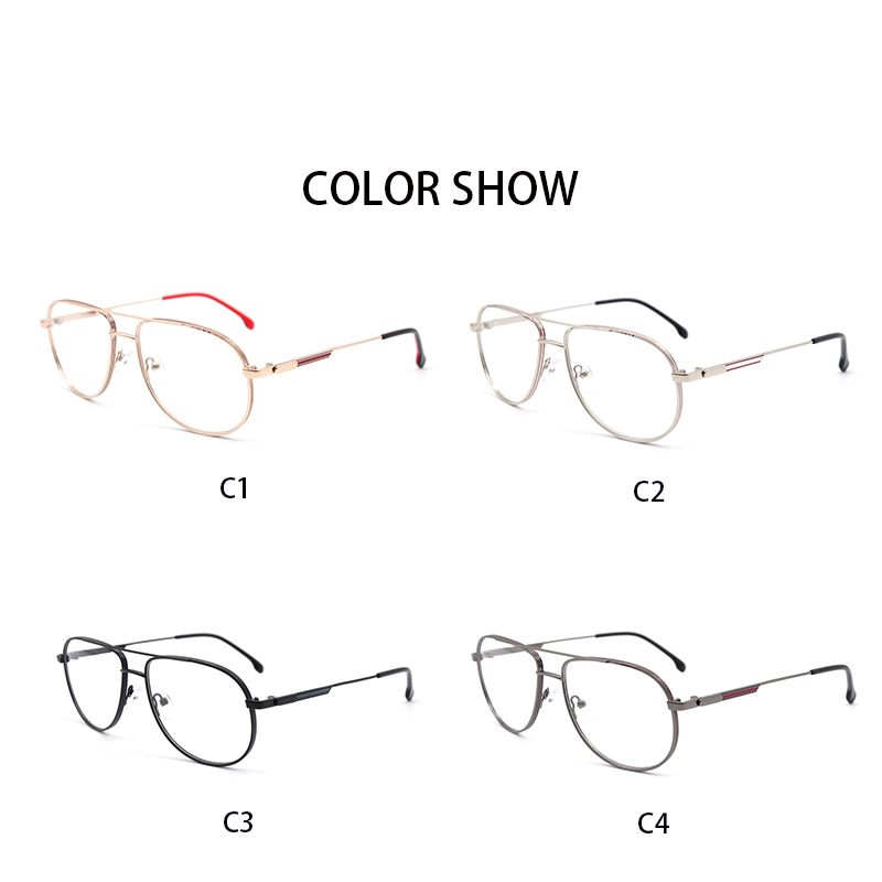 Fashion Double Bridge Metal CE Optical Frames for Men and Women