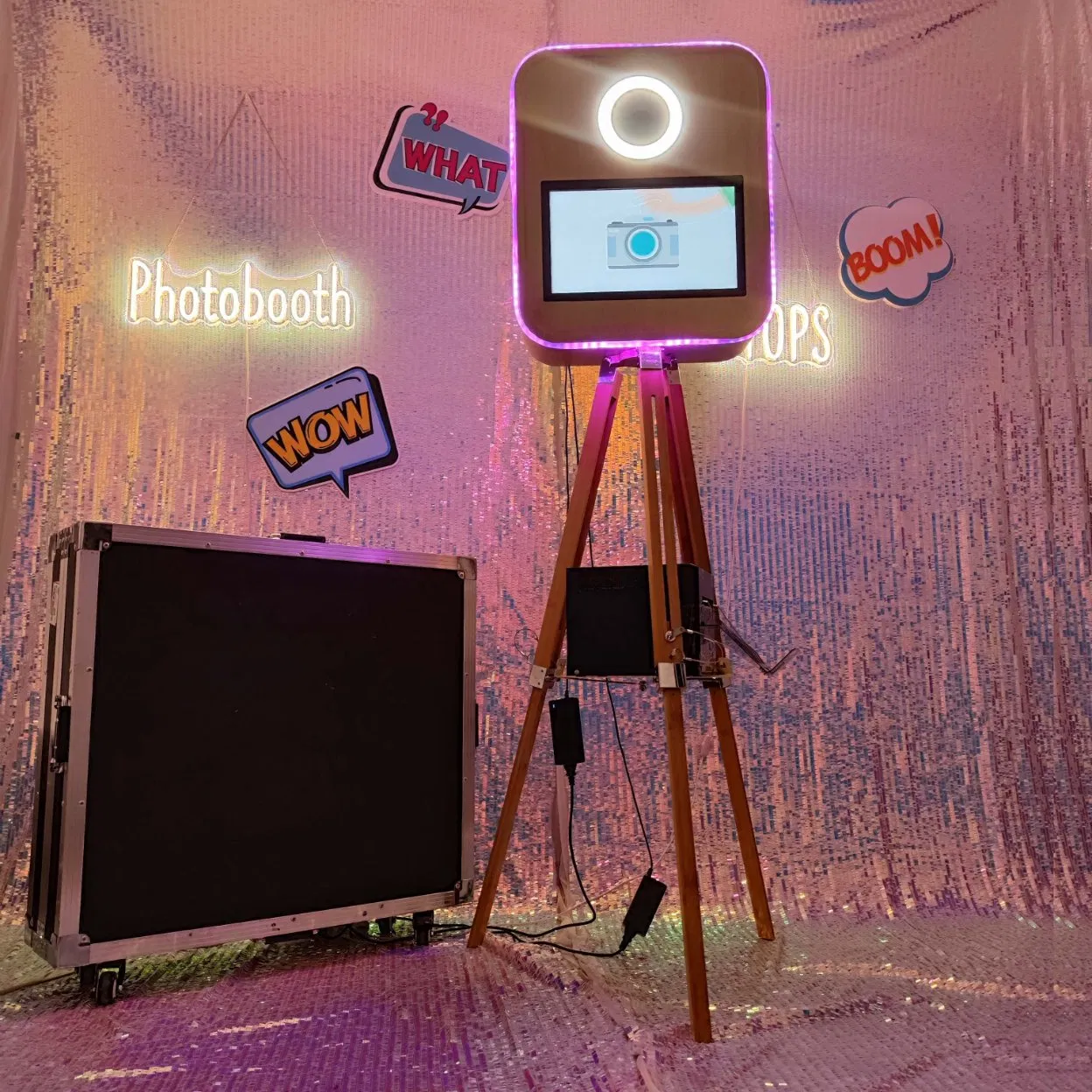 PRO-Grade New Arrival Wooden Style Photo Booth Photobooth Kiosk with 15.6-Inch Touch Screen