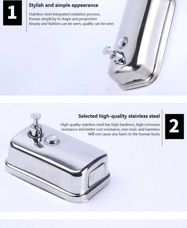 Настенный дозатор для мыла из нержавеющей стали 500-1000мл