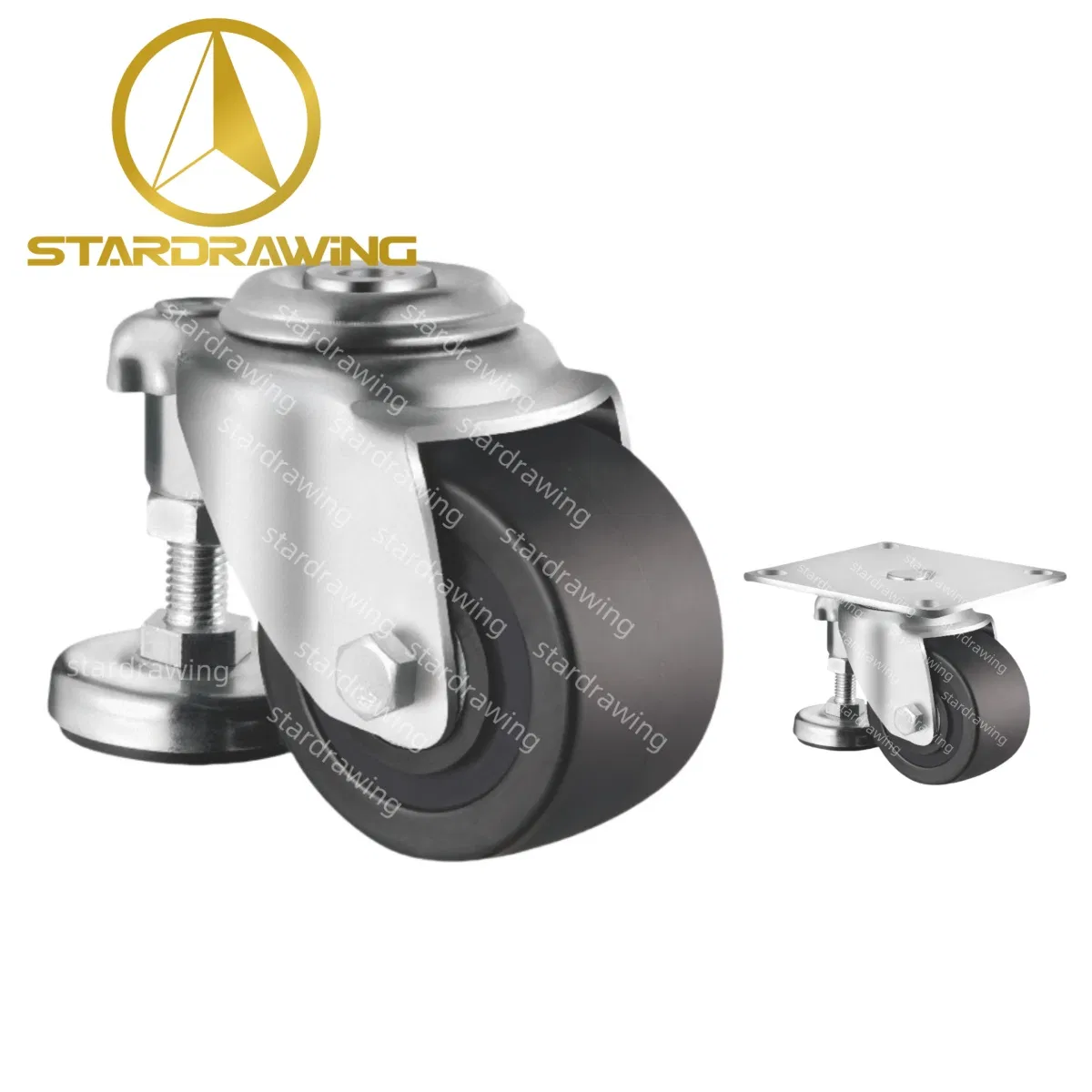Stardrawing 65/75mm Retractable Leveling Wheels Casters with Leveling Feet