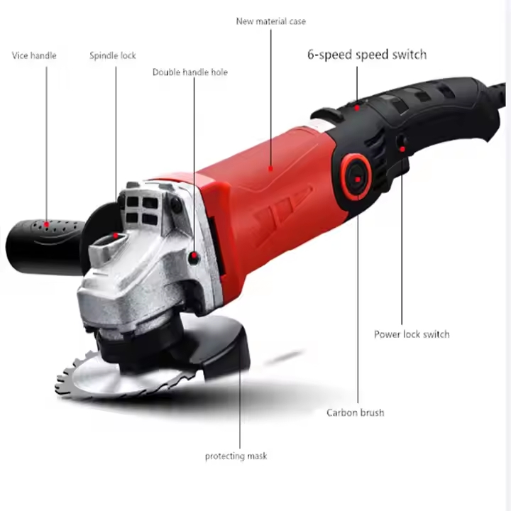 Angle Grinder Restart Protection Variable Speed Speed Electric Grinding Machine Disc Diameter Grinder Adjustable Angle Grinder