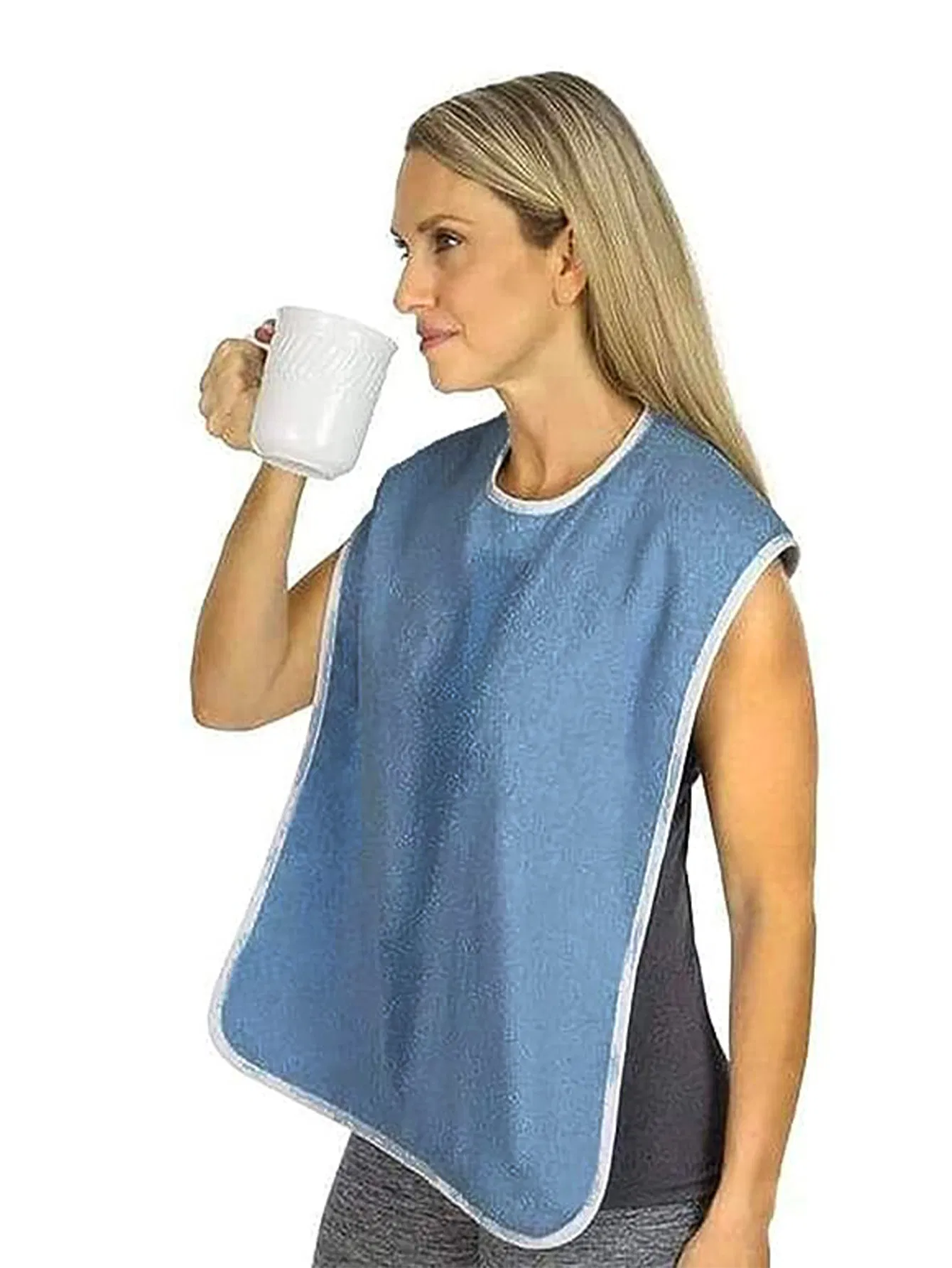 Ultra Fine Fiber Microfiber Material Elderly Bibs Adult Food Wiping Bibs TPU Waterproof Aprons
