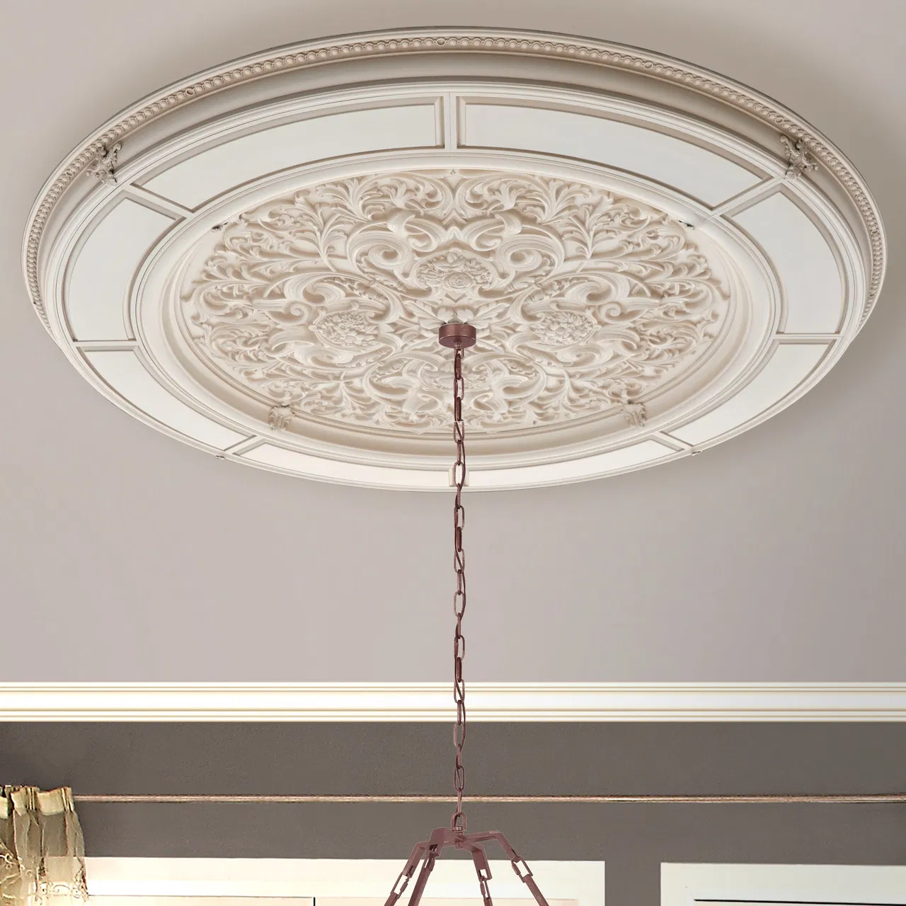 Ceiling Tile for Hotel, restaurant Ceiling Medallion, Elegant Antique Ceiling Design, Polystyrene Artistic Ceiling