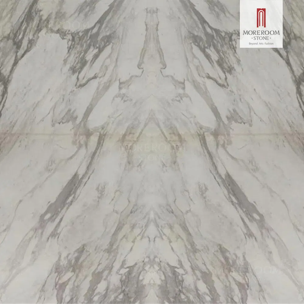 Natural Bookmatch White Marble Slabs for Indoor Flooring and Walling