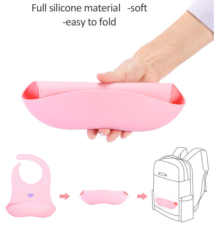 Top Selling Baby Tableware Silicone Customize Saliva Pockets Baby Bib
