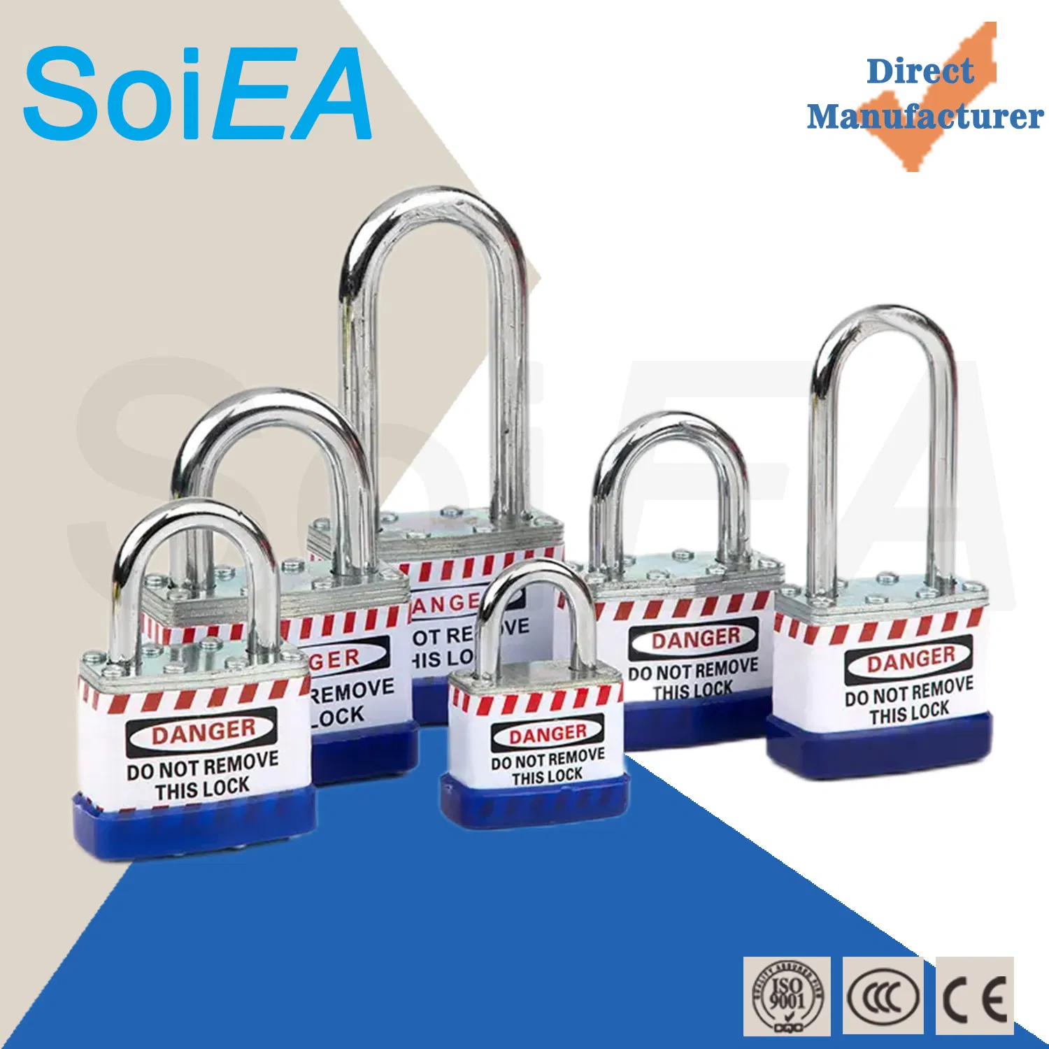 Quality Waterproof Nickel Plated Steel 40mm Long Shackle Laminated Padlock