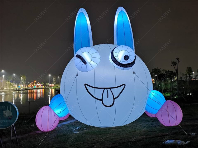 Barry Manufacturer Advertising Giant Inflatable Cartoon Rabbit with LED Light