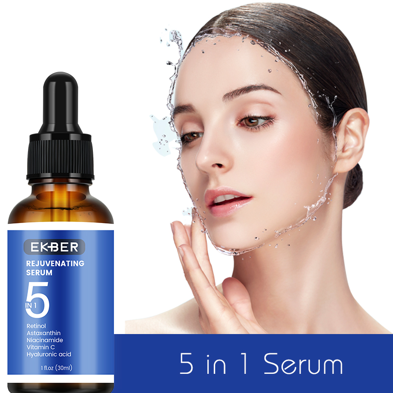 Brighten Complexion Anti-Aging Smooth out Wrinkle Repair Damage Skin Cells Retinol Astaxanthin Niacinamide 5 in 1 Facial Serum