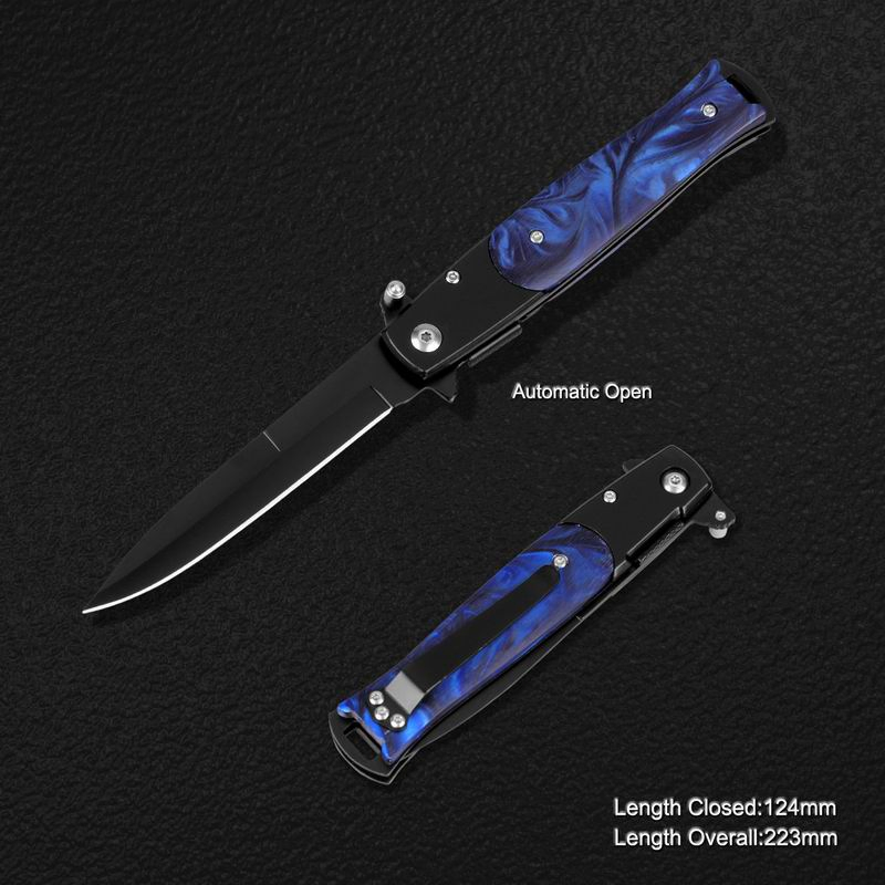 Spring Assisted Pocket Knife Folding Knife with Resin Handle (#31172AT)