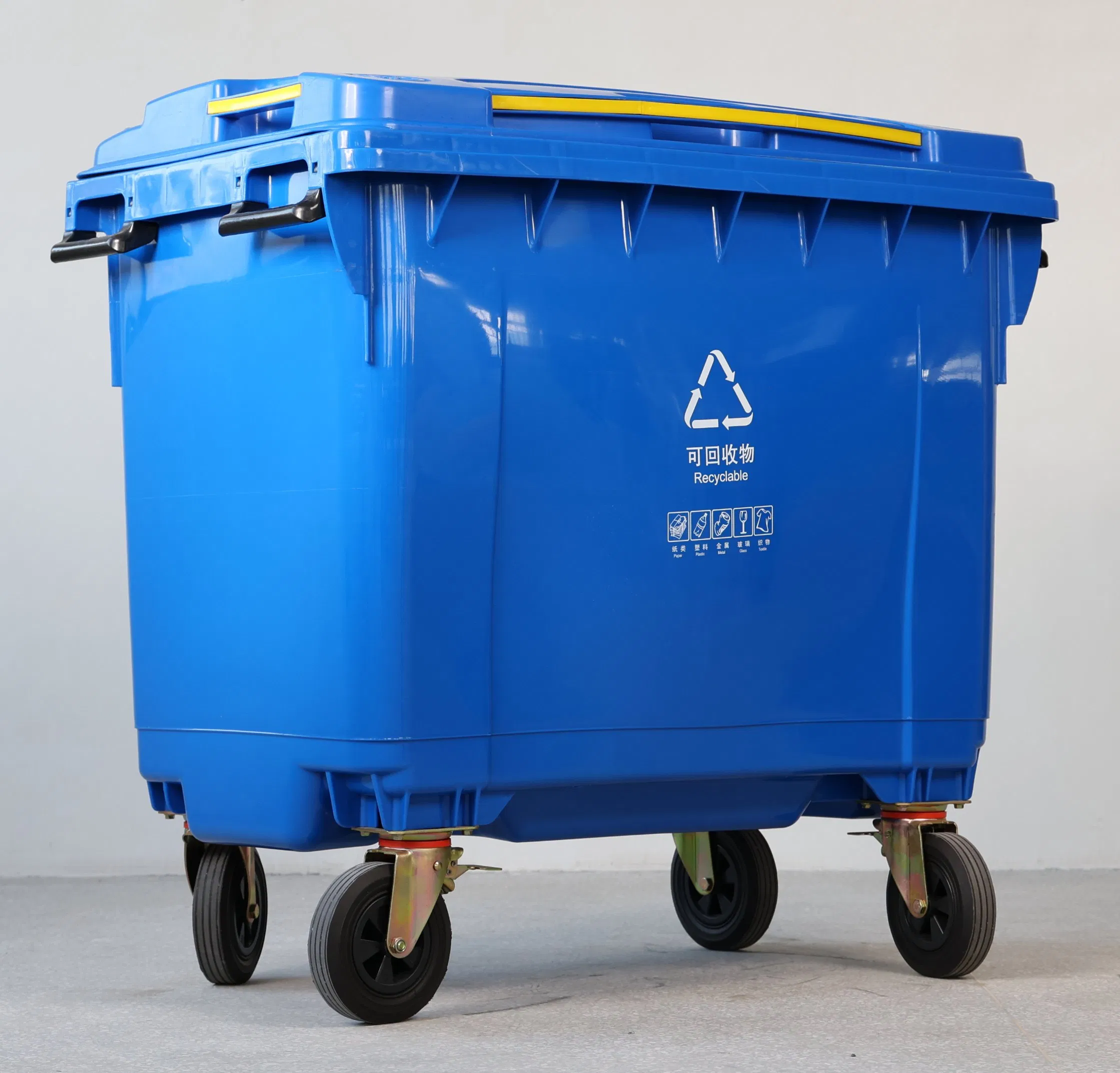 50L 100/120/240/360/660/1100 Liter HDPE Mobile Dustbin Outdoor Trash Can Large Plastic Garbage Container Waste Bin for Public