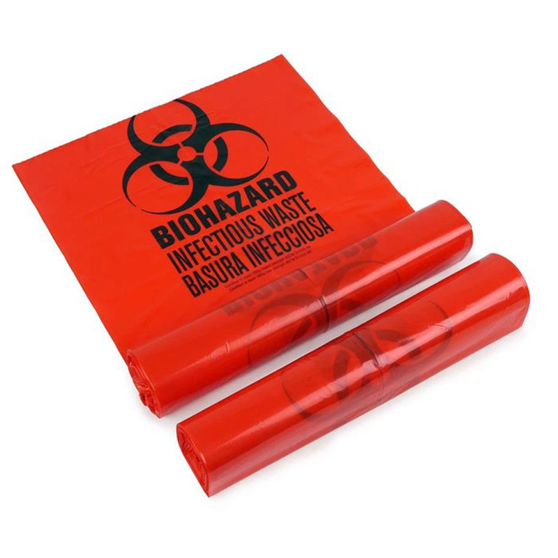 Biohazard Large Capacity Plastic Trash Bags for Medical Waste Disposal