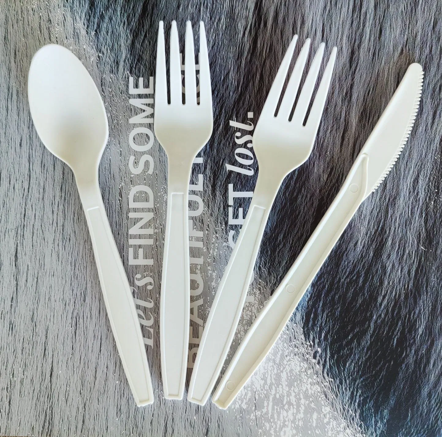 Hot Sale Biodegradable Cornstarch Cutlery Set Disposable Tableware Including Knives Forks Spoons