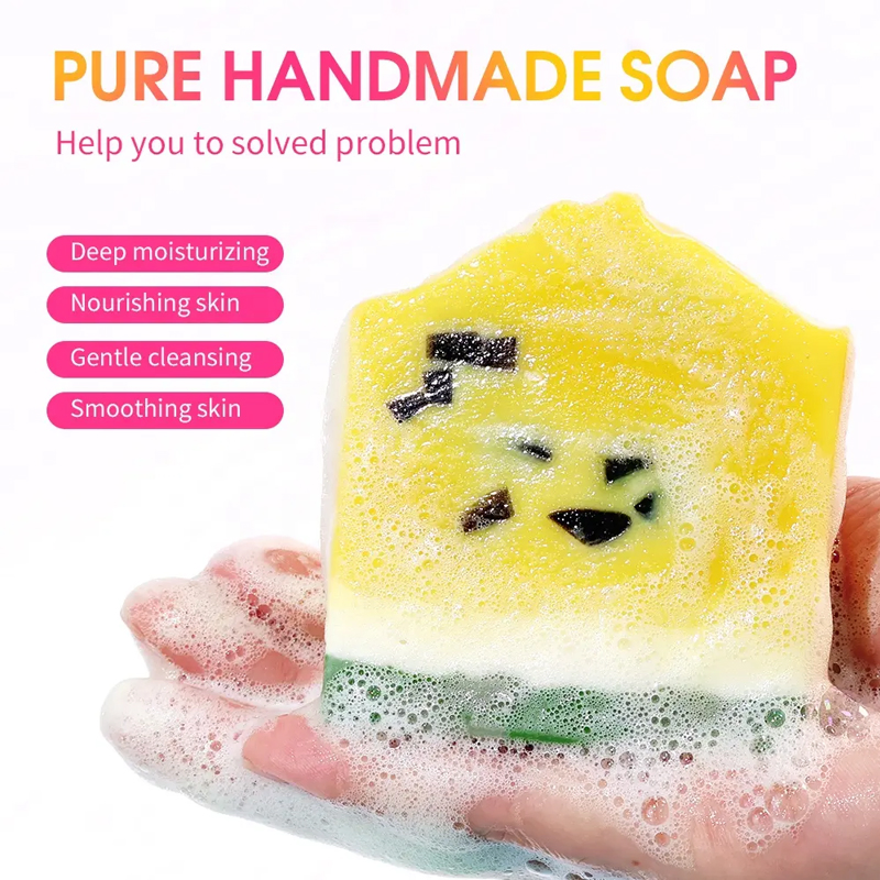 Ditong Private Label Vegan Body Wash Cleansing Moisturizing Watermelon Shape Cold Pressed Handmade Soap