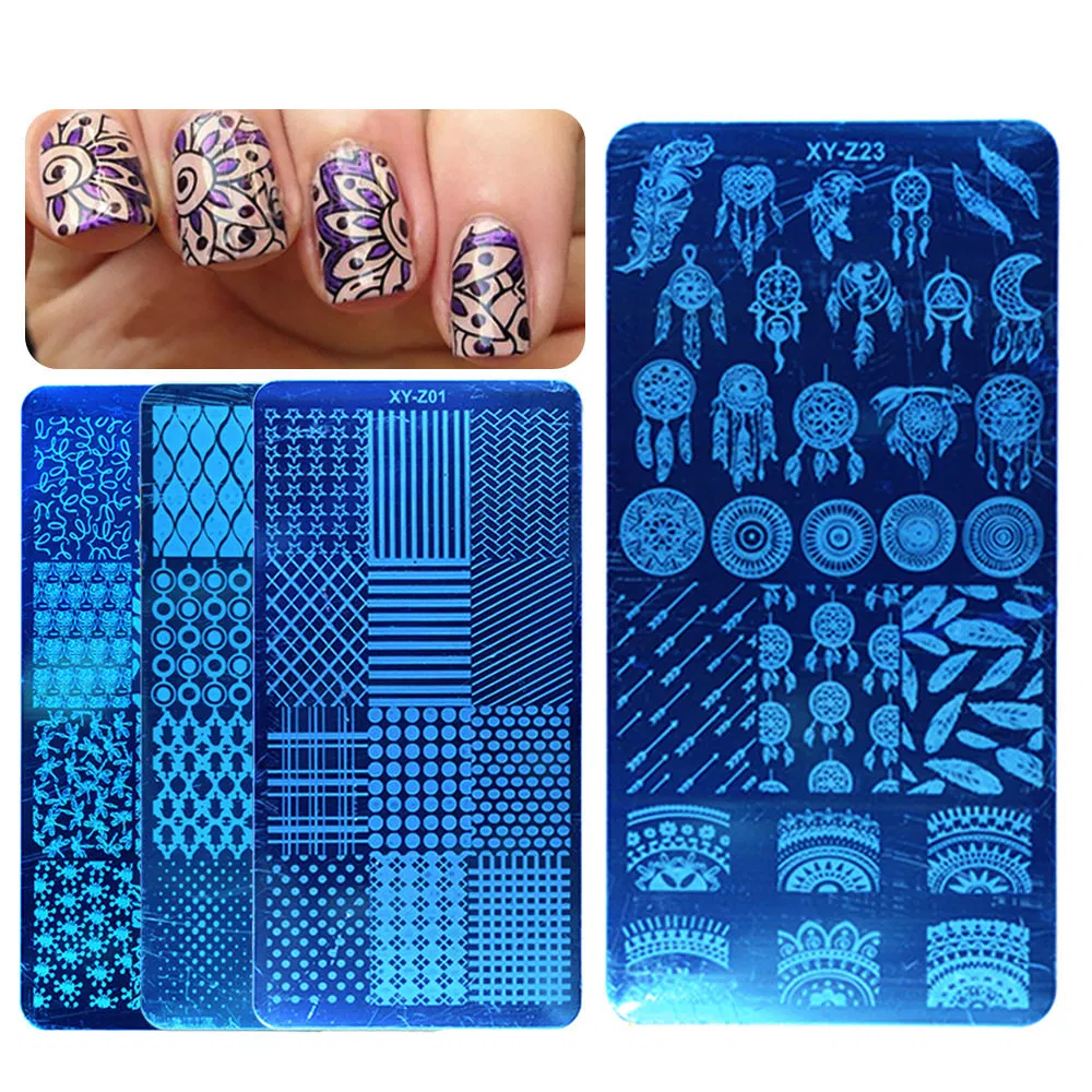 Nail Stamping Plates Rectangle Nail Art Stamp Image Template Stencils