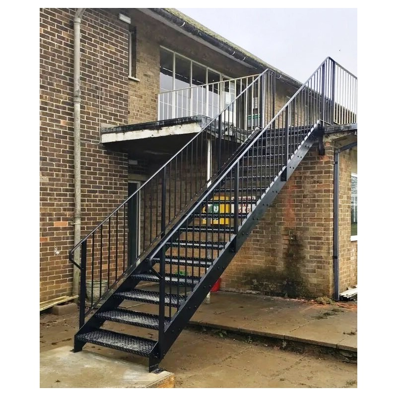 MS084 OEM External galvanized metal staircase outdoor steel stair