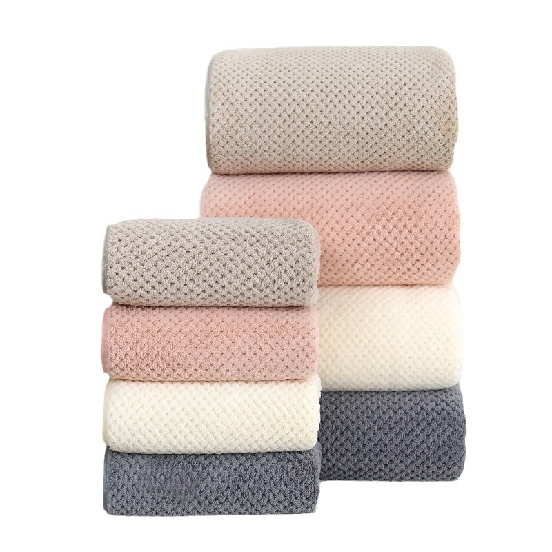 Luxury High Quality Microfiber Bath Towel Thick Coral Fleece Soft Absorbent Customized Logo Sustainable Hotel Adults