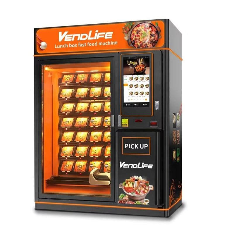 Factory Price Pizza Heated Fast Hot Food Vending Machine with Microwave Soup Touch Screen Maquina Expendedora Elevator Burger Vending Machine Fully Automatic