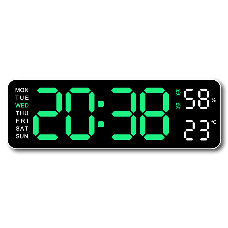 Digital LED Alarm Clock Electric Clock with Calendar Temperature Humidity Table Clock