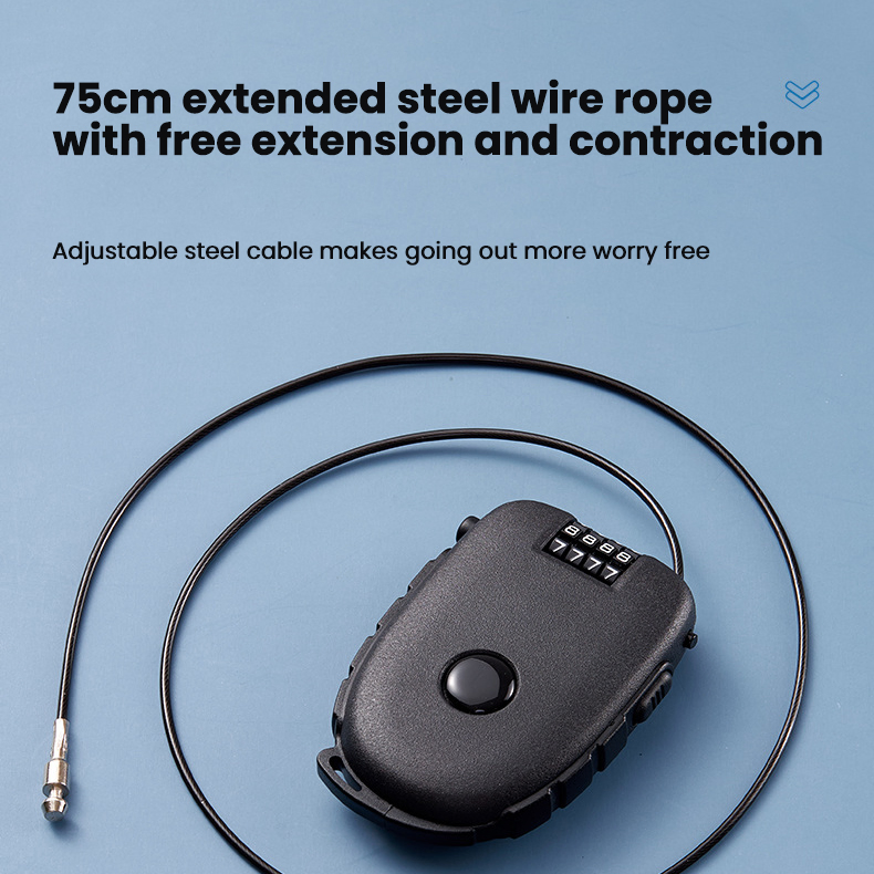 75cm Bicycle Surfboard Suitcase Stroller Bike Combo Helmet Retractable Combination Cable Lock