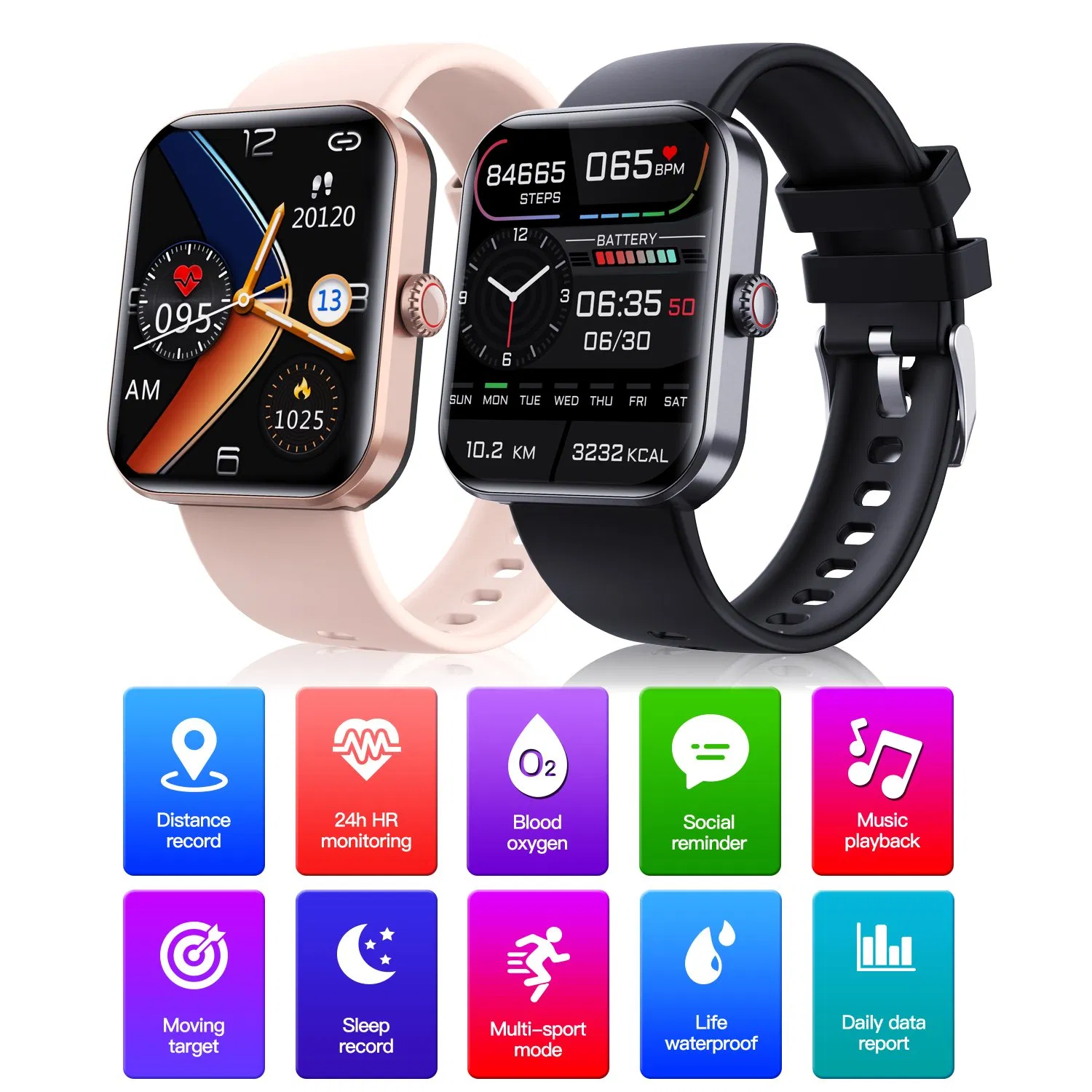 Step Counting, Distance, Calories, Heart Rate, Blood Oxygen Men Smartwatch