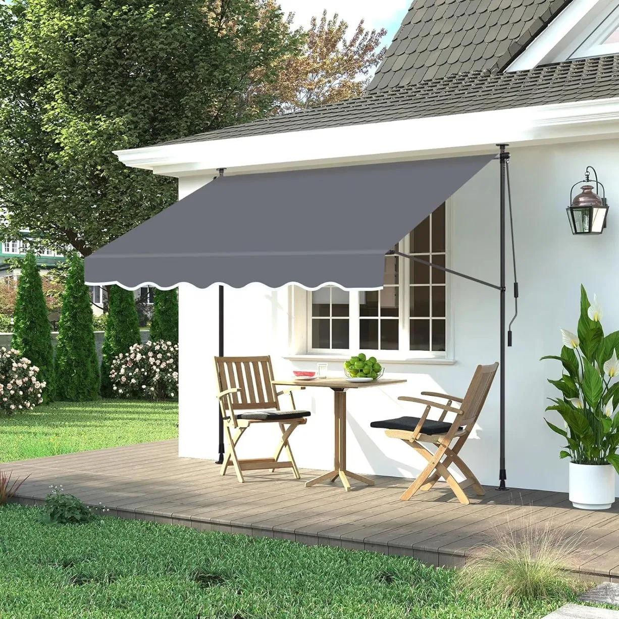 Manual Retractable Window Sun Shade Shelter for Patio Balcony Outdoor Aluminum Awning