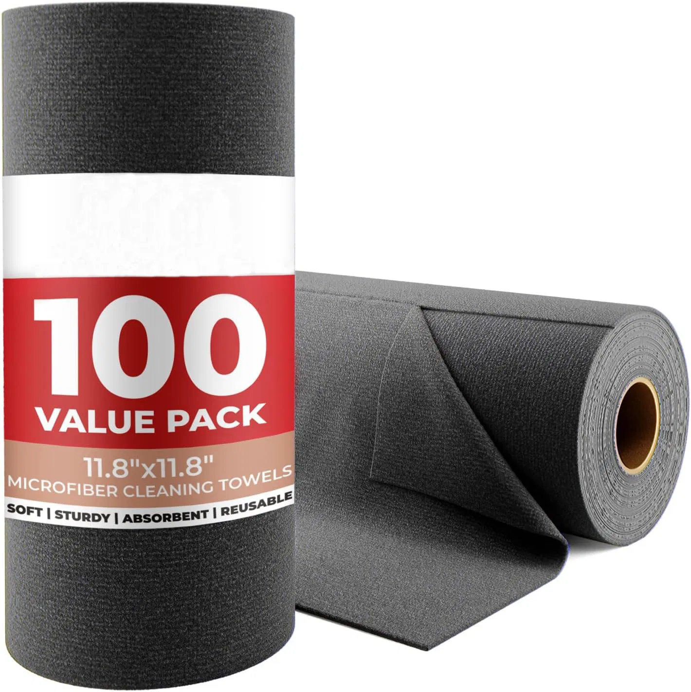 Microfiber Cleaning Cloth Roll Reusable Washable Microfiber Towels Tear Away Microfiber Towels for Home Car Kitchen Glass Pets Garage