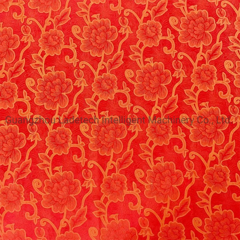 High Quality Red Color 60-80 Grams Mattress Printed Polyester Tricot / Pongee Fabric